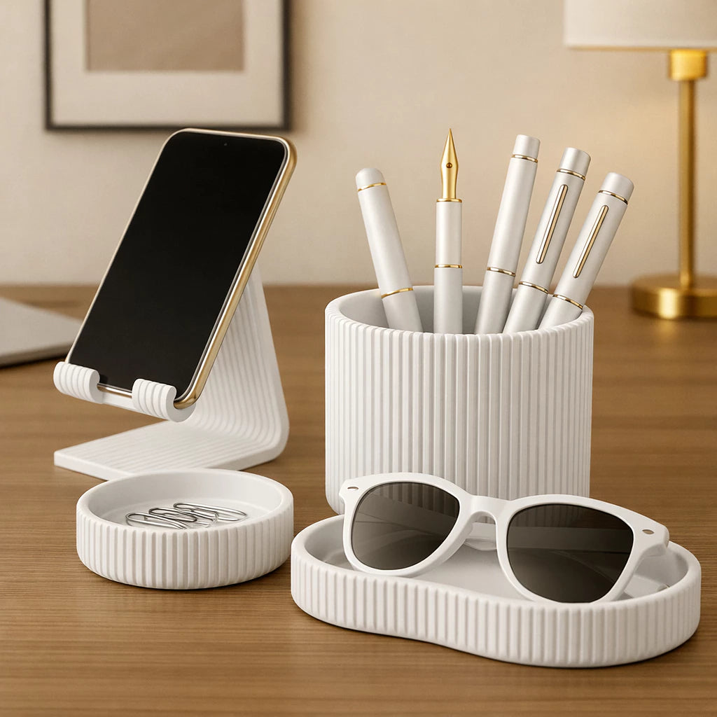 Porta-Canetas 3D com Suporte para Celular e Óculos