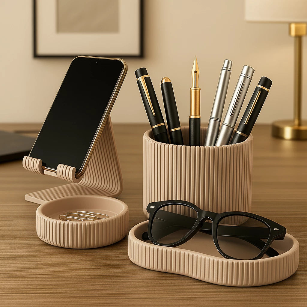Porta-Canetas 3D com Suporte para Celular e Óculos