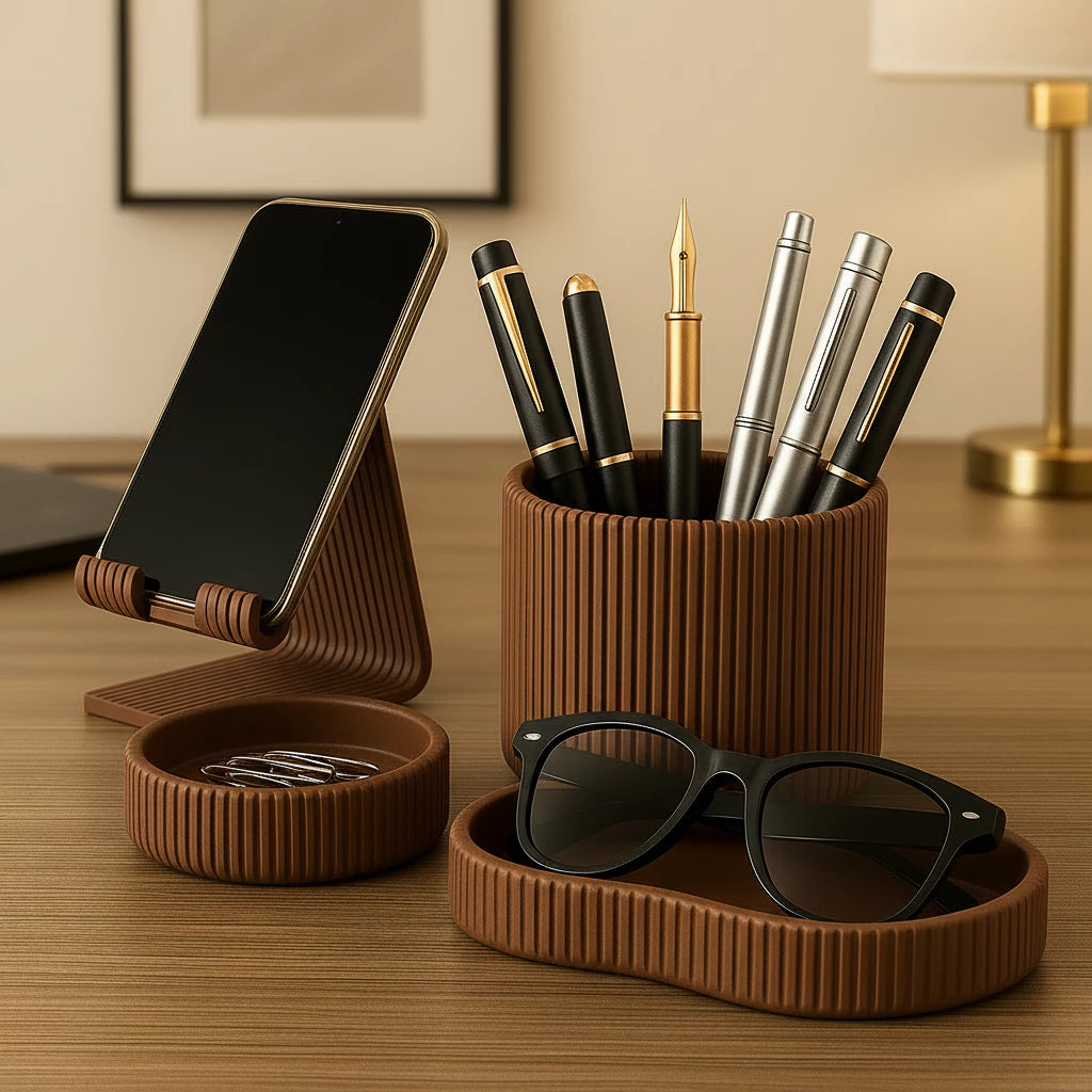 Porta-Canetas 3D com Suporte para Celular e Óculos