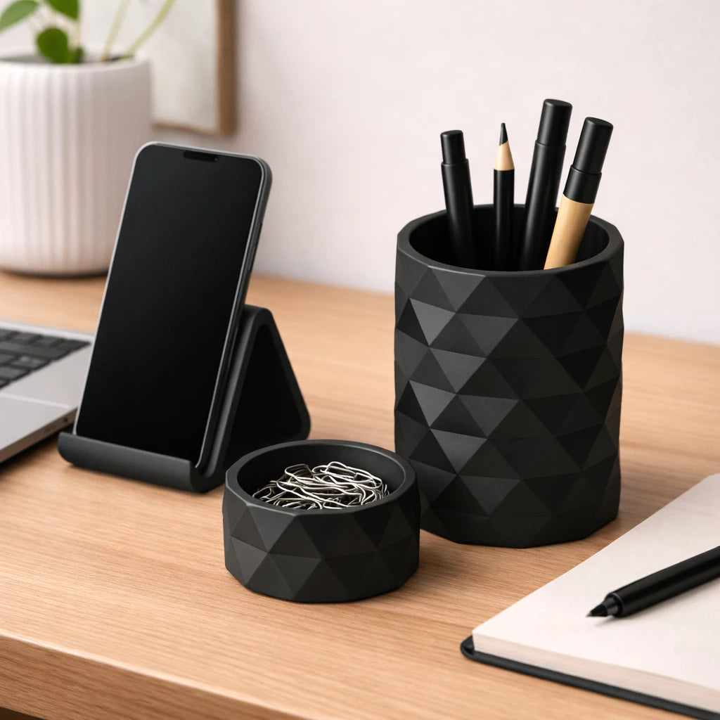 Organizador 3D Geométrico com Suporte para Celular