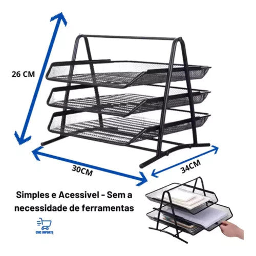 Kit Escritório Completo (Metal + Lixeira 12L)