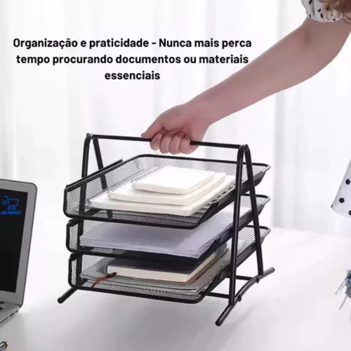 Kit Escritório Completo (Metal + Lixeira 12L)