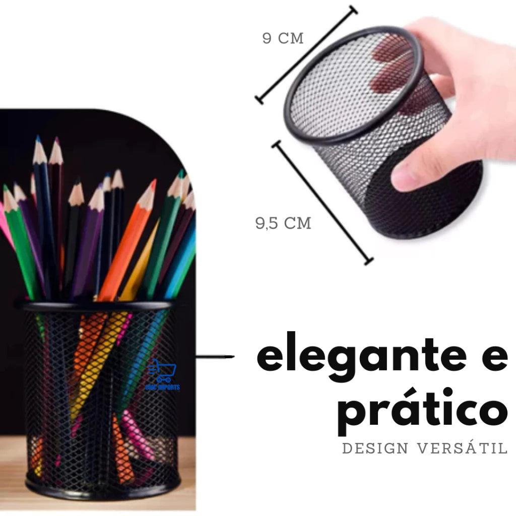 Kit Escritório Completo (Metal + Lixeira 12L)