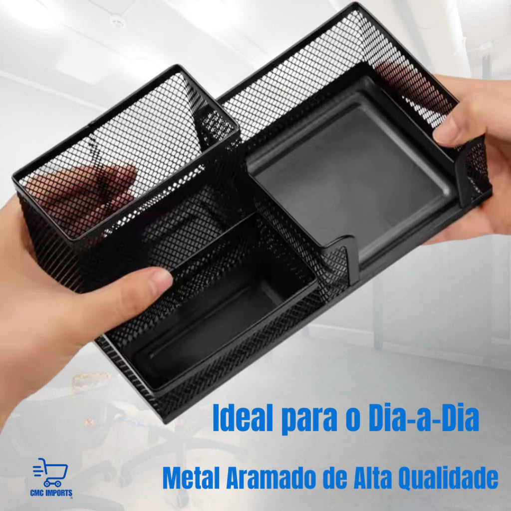 Kit Escritório Completo (Metal + Lixeira 12L)
