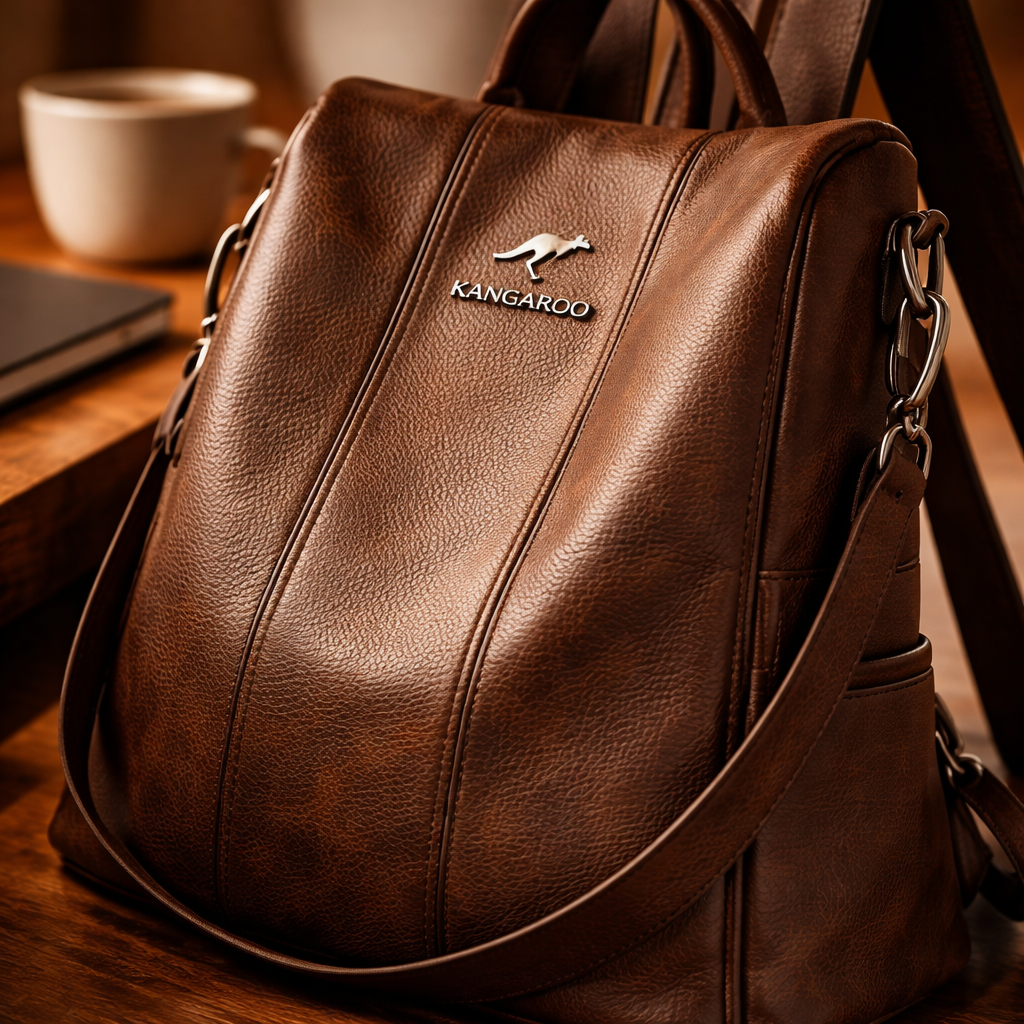 Mochila Antifurto com Alça Lateral (Couro Sintético)