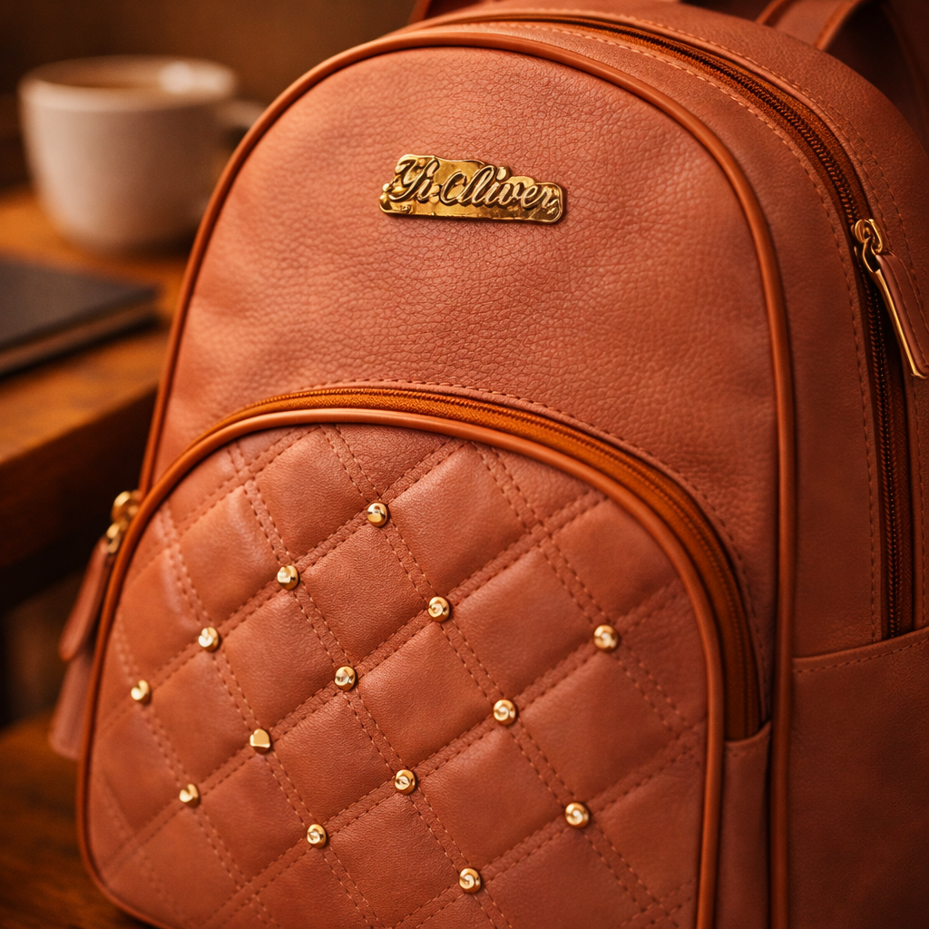 Mochila em Couro Sintético (Elegante e Versátil)