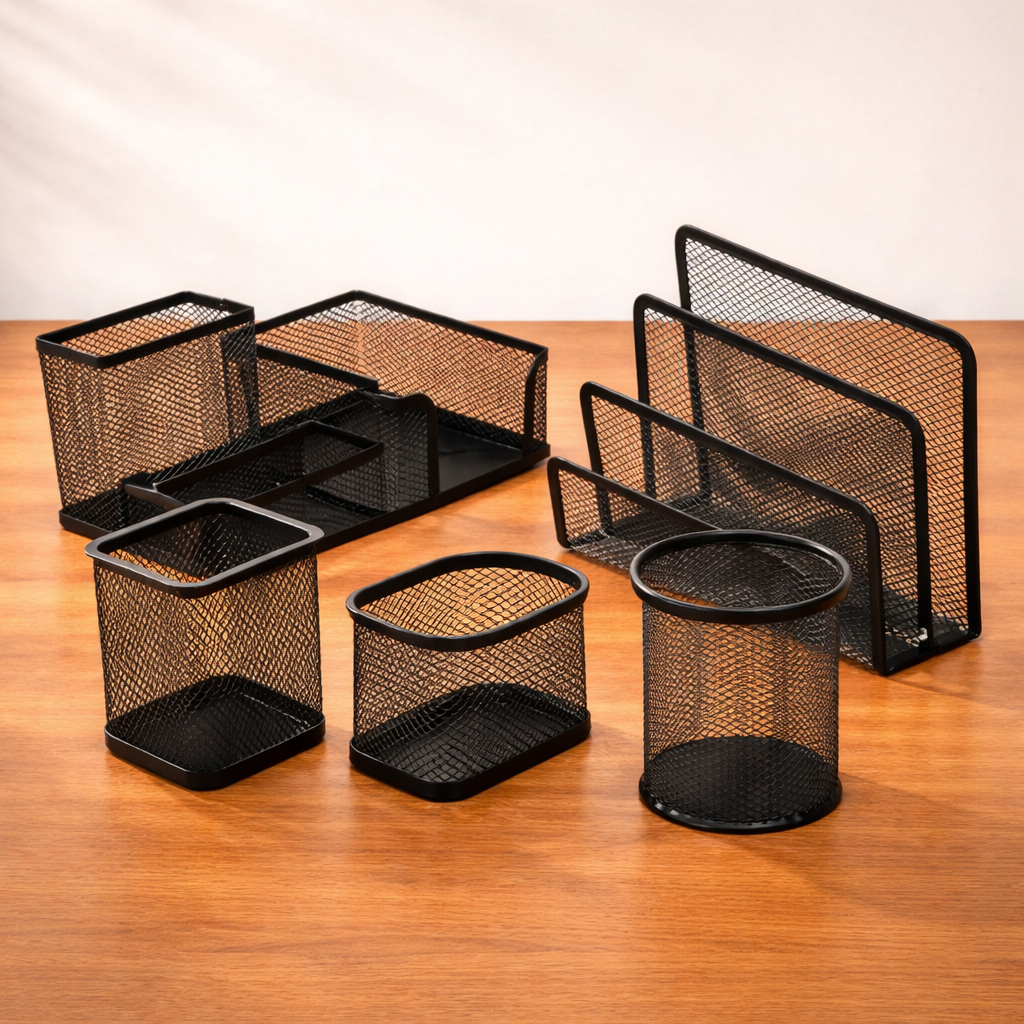 Conjunto 4 Organizadores de Mesa (Metal Preto)