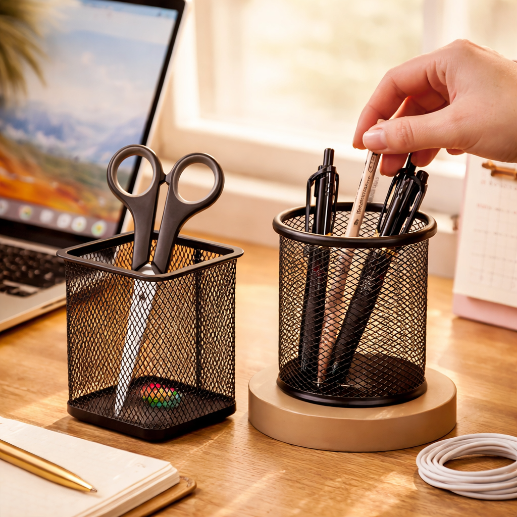 Porta-Canetas Aramado (Redondo ou Quadrado)