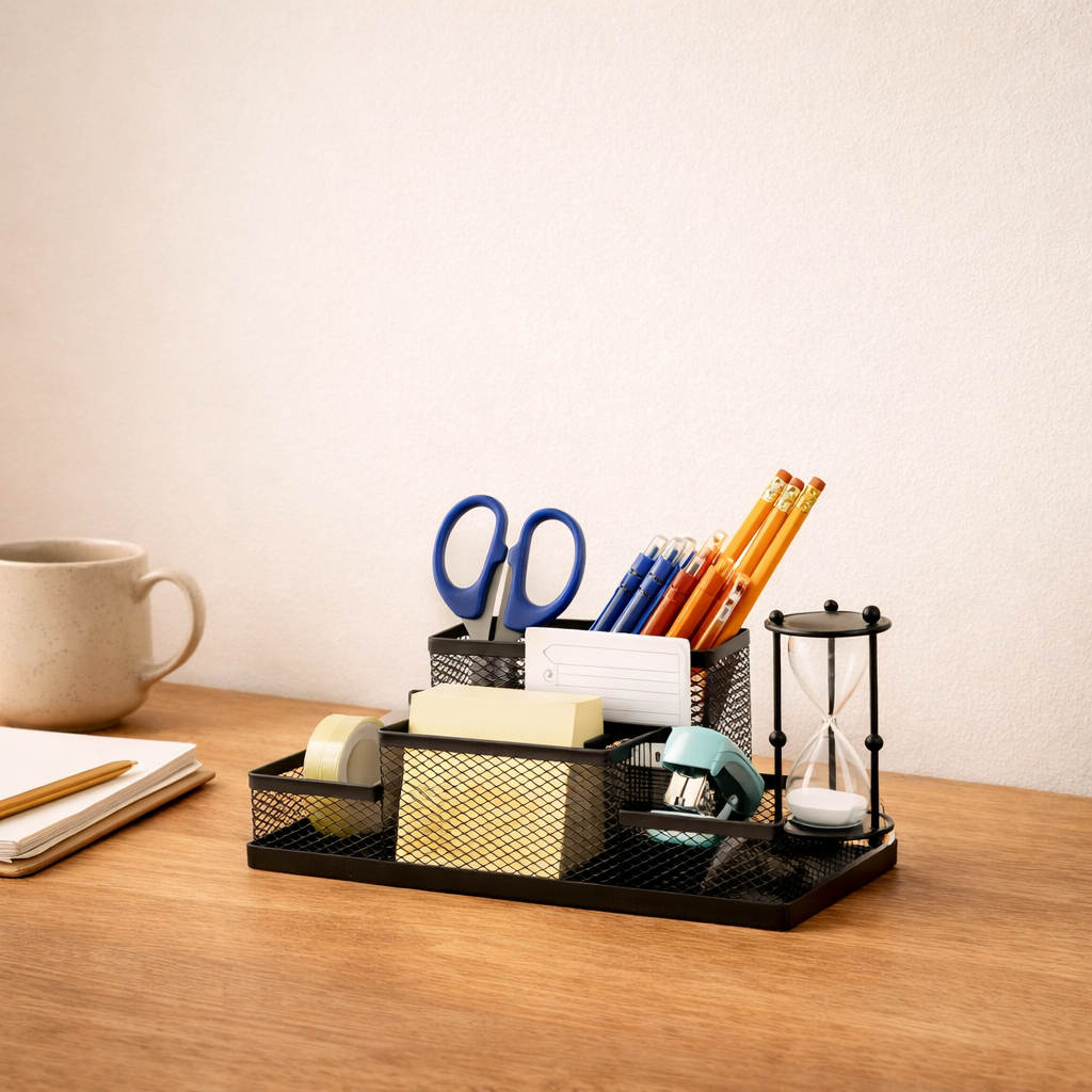 Porta-Canetas Aramado com Divisórias